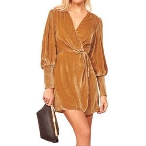 Reformation Boheme Velvet Wrap Dress Size Large